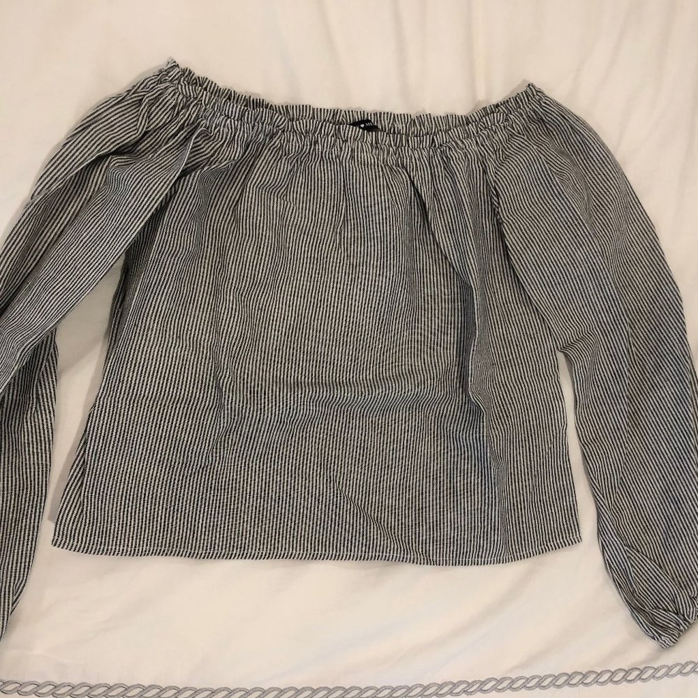 Brandy Melville Striped Off-The-Shoulder Top